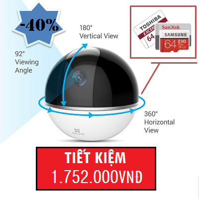 CAMERA EZVIZ 2.0MP WIFI QUAY QUÉT CS-CV248